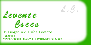 levente csecs business card